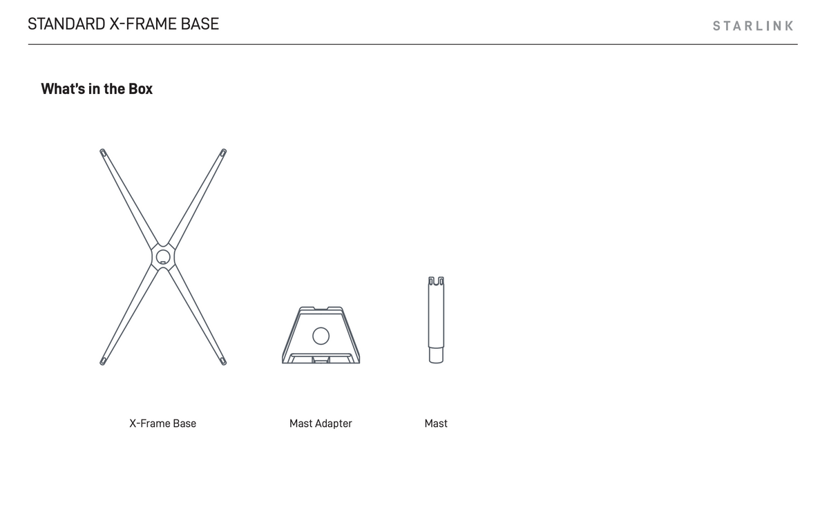 Starlink Standard Gen 3 (V4) X-Frame Base