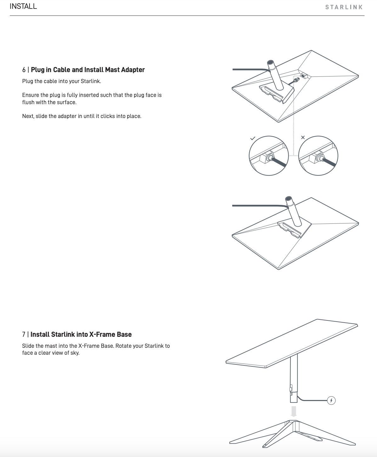 Starlink Standard Gen 3 (V4) X-Frame Base