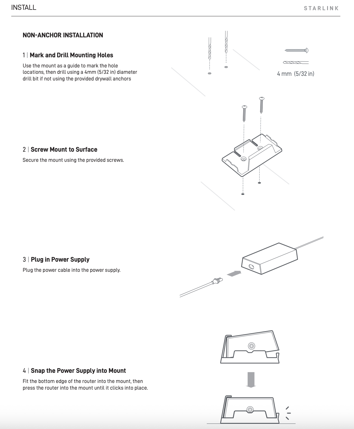 Starlink Standard Power Supply Mount