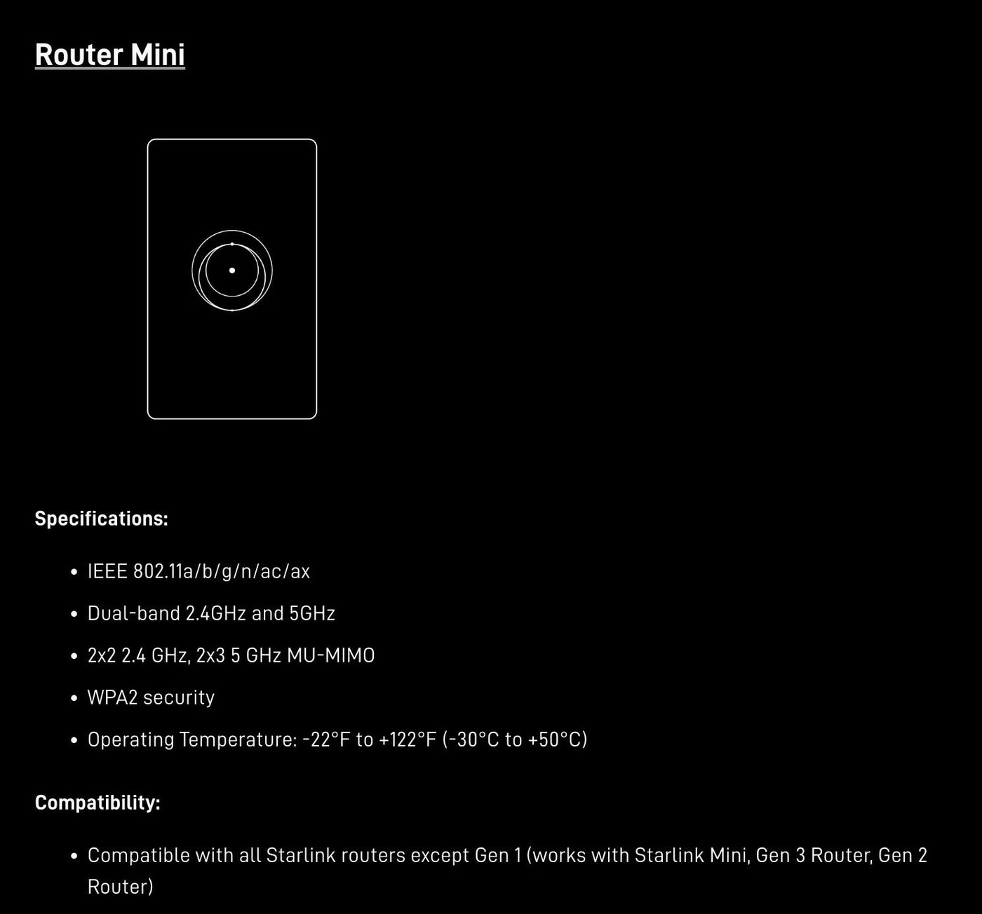 Starlink Router Mini